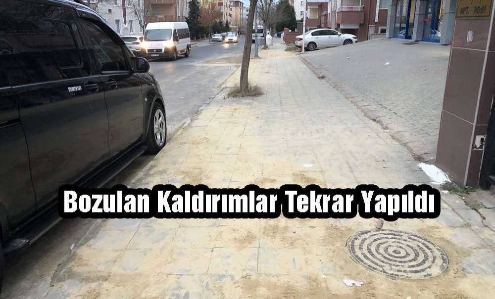 Bozulan Kaldırımlar Tekrar Yapıldı