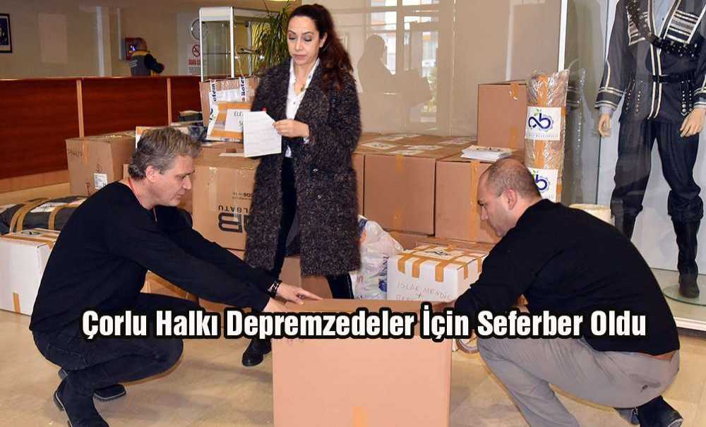 Çorlu Halkı Depremzedeler İçin Seferber Oldu