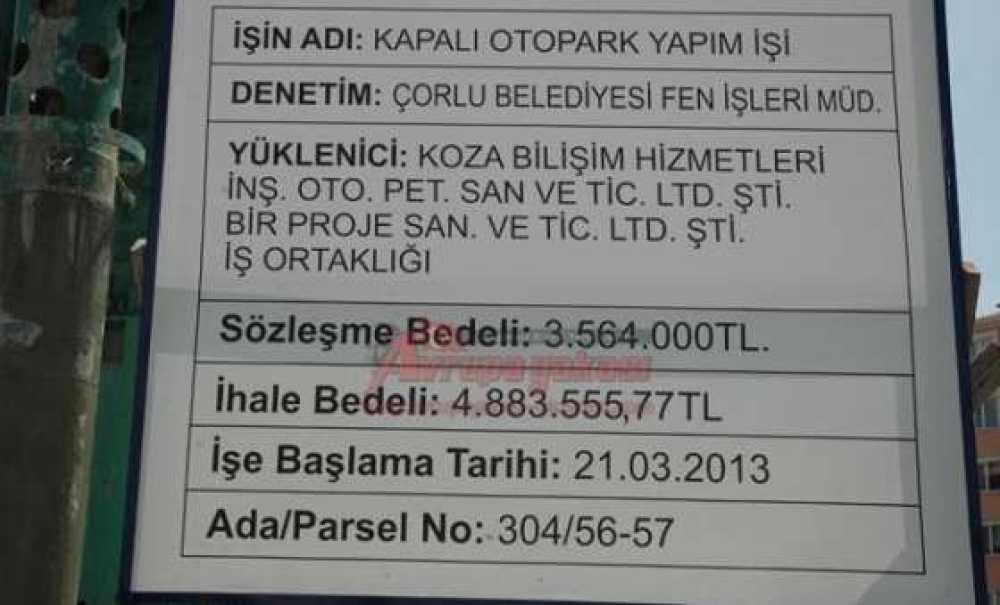 Kapalı Otopark Yapımı Sürüyor