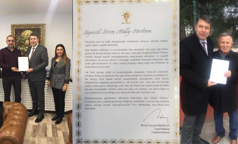 Eski İlçe Başkanlarına Cumhurbaşkanı Erdoğan'ın Mektubu Verildi