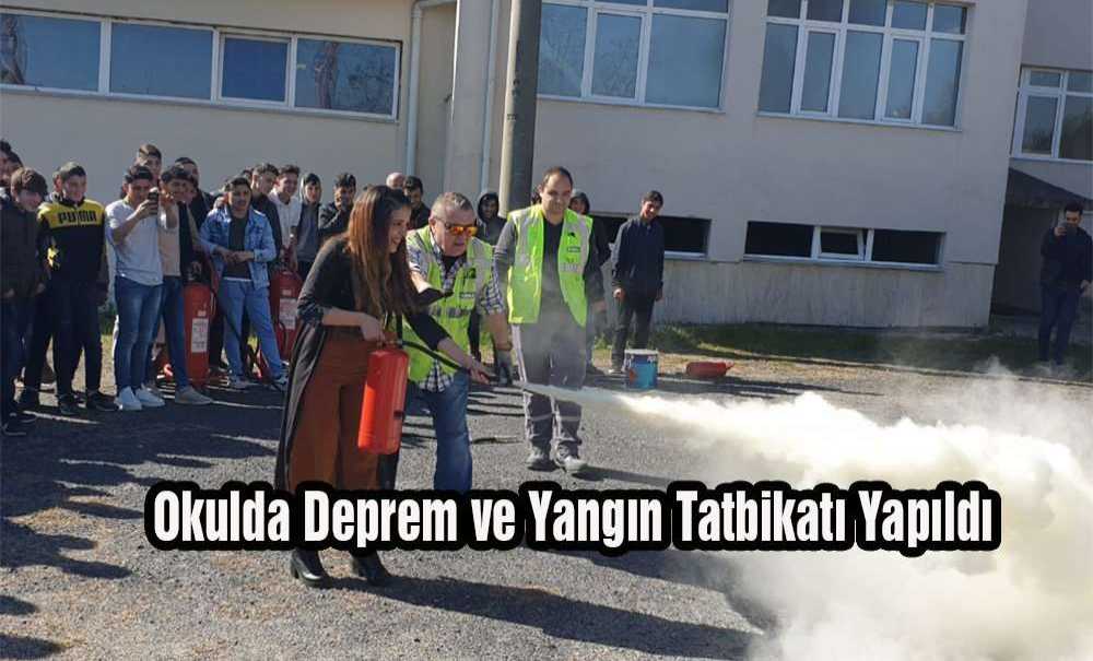 Okulda Deprem Ve Yangın Tatbikatı Yapıldı