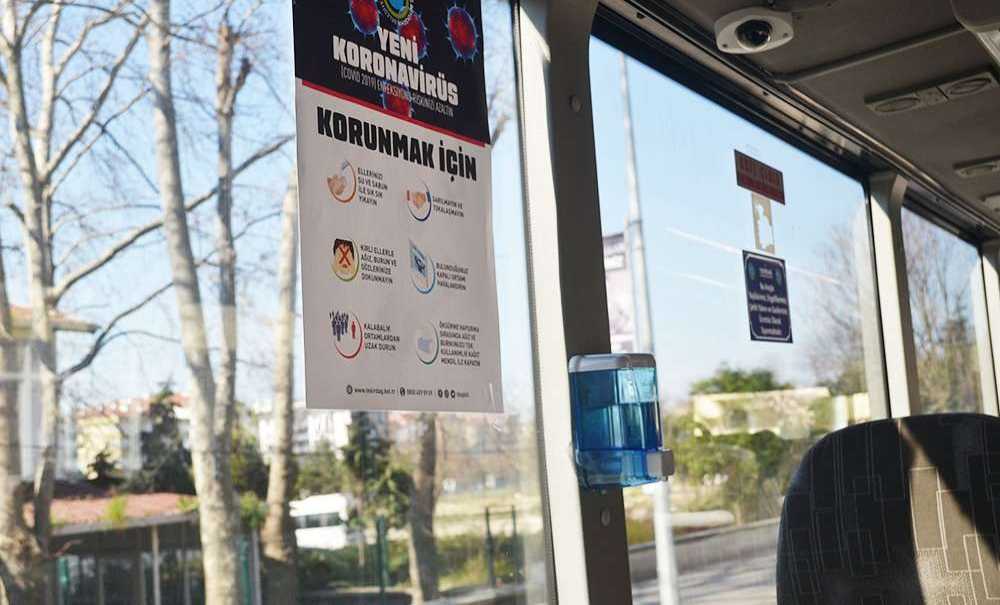 Otobüslere Dezenfekte Sıvıları Konuldu