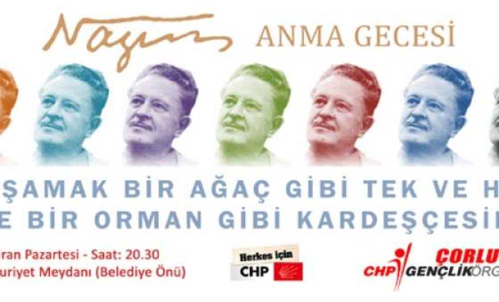 Chp`li Gençler Nazım Hikmet`i Anma Etkinliği Düzenleyecek