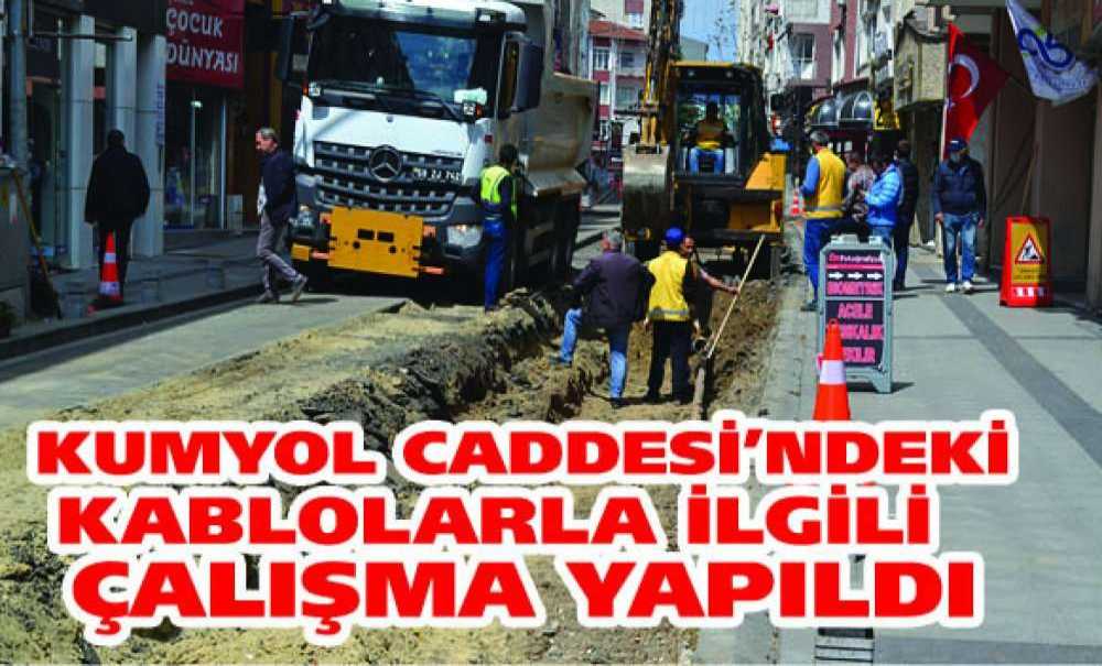 Kumyol Caddesi'ndeki Kablolarla İlgili Çalışma Yapıldı