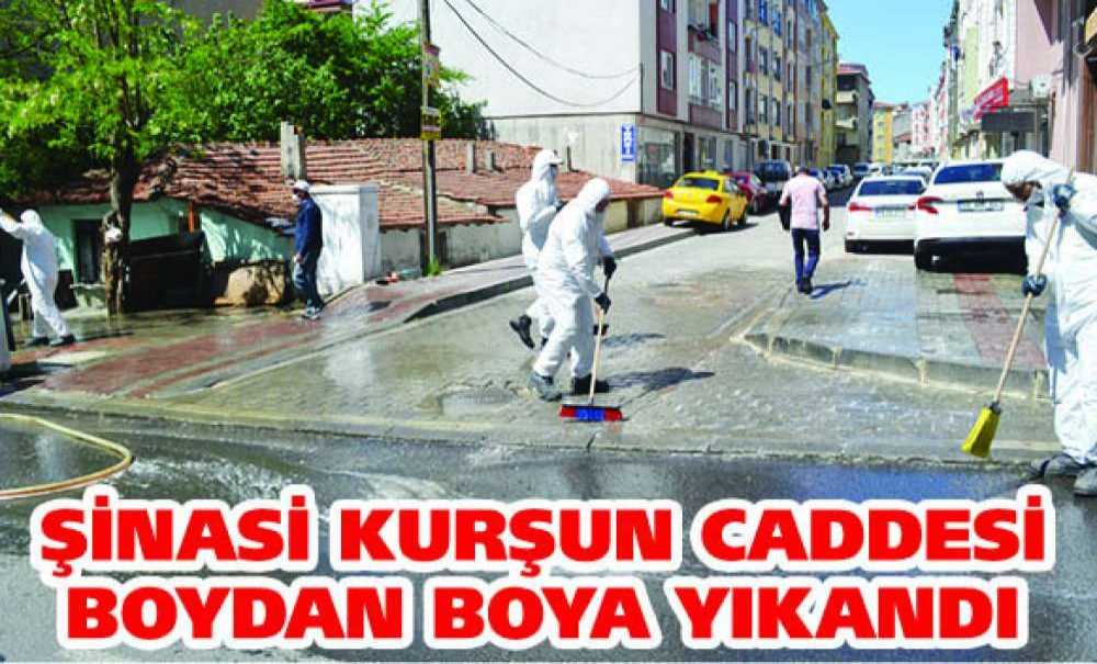 Şinasi Kurşun Caddesi Boydan Boya Yıkandı