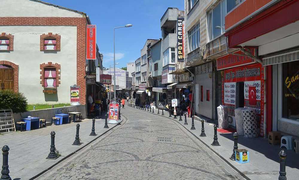 Saray Caddesi'ndeki Çalışmalara Korona Virüs Engeli