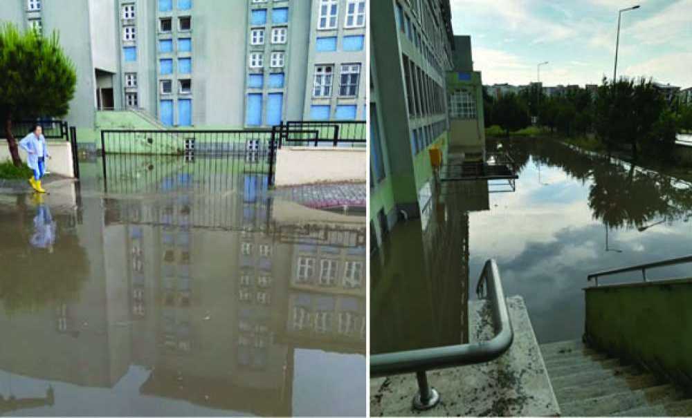 Çorlu Lisesi Sular Altında Kaldı