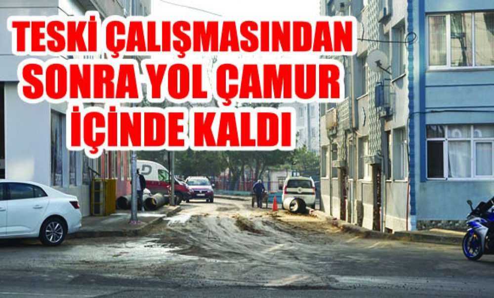 Teski Çalışmasından Sonra Yol Çamur İçinde Kaldı