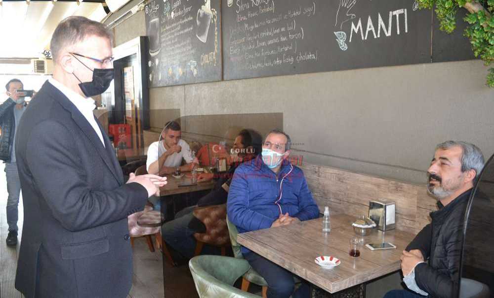 Kafe Ve Restoranları Denetleyen Çorlu Kaymakamı Cafer Sarılı, “Yüzde 50 Doluluk Ve Hes Kodu Sorgulama Önemli”