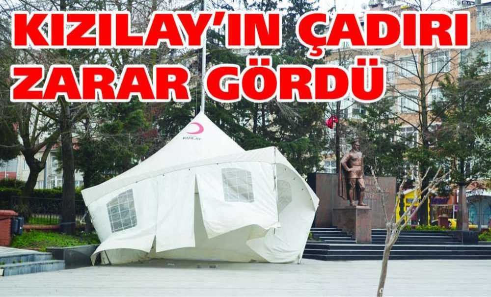 Kızılay'ın Çadırı Zarar Gördü