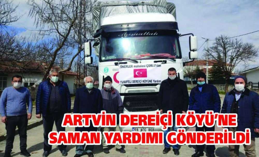 Artvin Dereiçi Köyü'ne Saman Yardımı Gönderildi