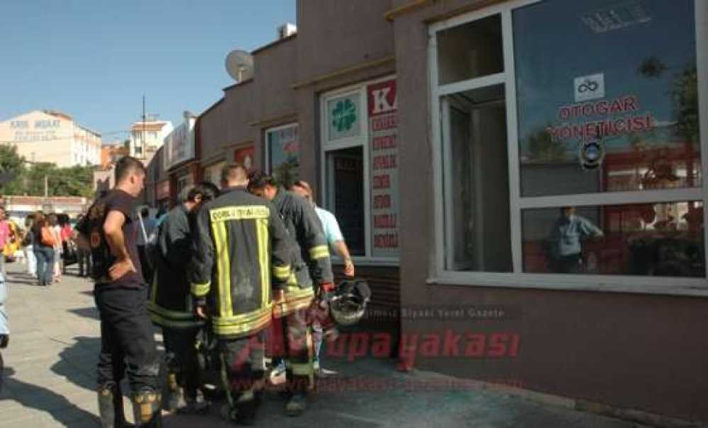 Çorlu Otogarında Yangın Paniği