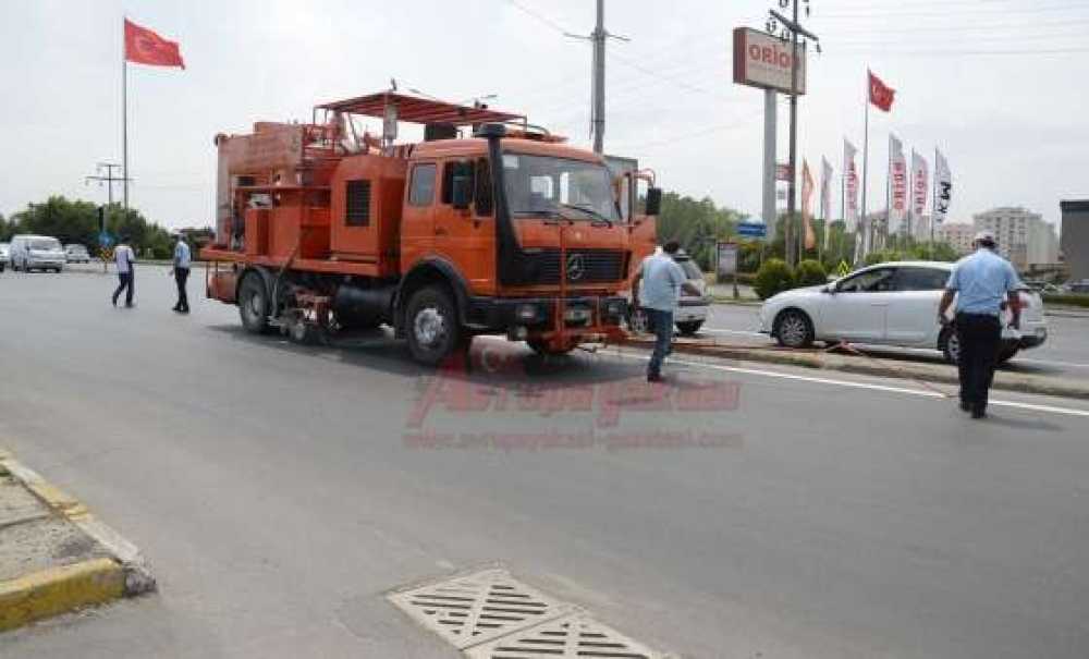 Çorlu Belediyesi'nden Şerit Çalışması