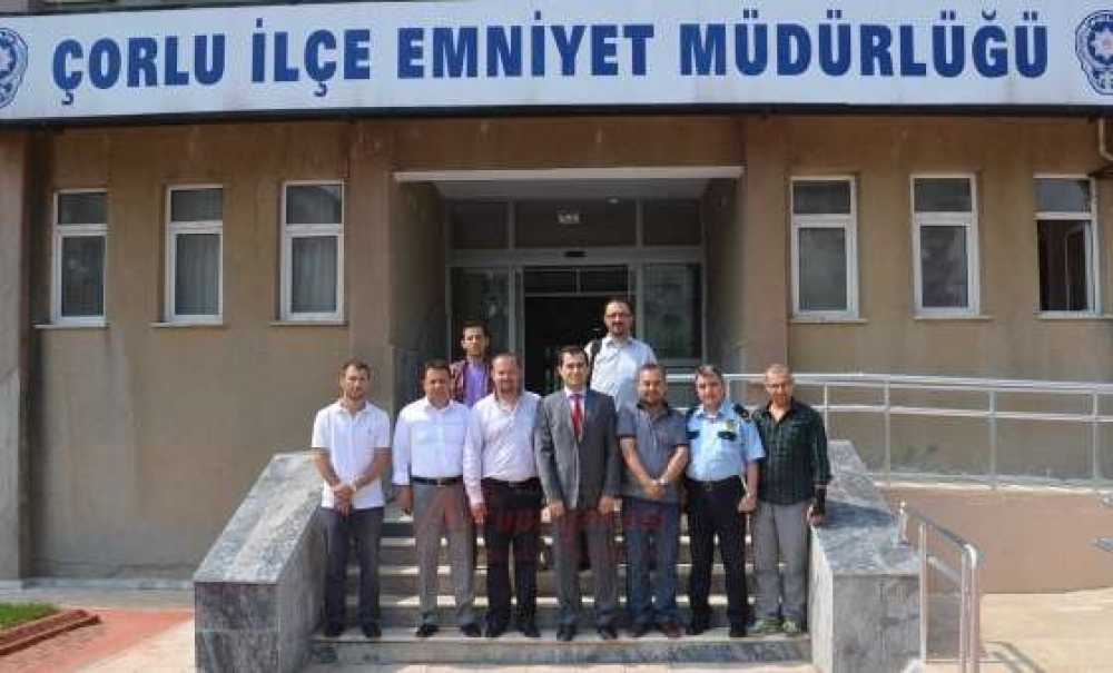 Çorlu Gazeteciler Derneği'nden Emniyet Müdürü Şardağı'na Ziyaret