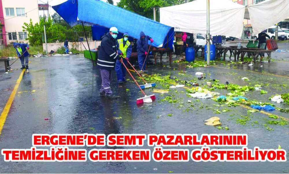 Ergene'de Semt Pazarlarının Temizliğine Gereken Özen Gösteriliyor