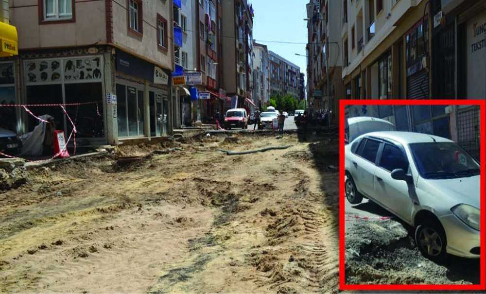 Caddedeki Çalışmalar Olaylı Başladı