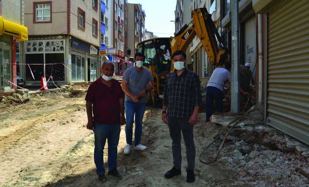 Caddedeki Çalışmalar Olaylı Başladı