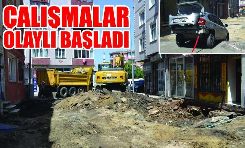 Caddedeki Çalışmalar Olaylı Başladı