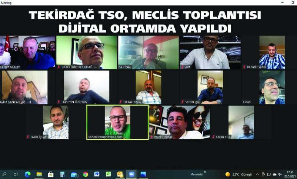Tekirdağ Tso, Meclis Toplantısı Dijital Ortamda Yapıldı