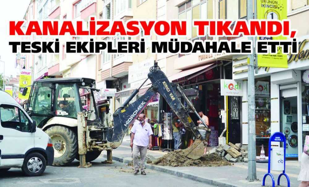 Kanalizasyon Tıkandı, Teski Ekipleri Müdahale Etti