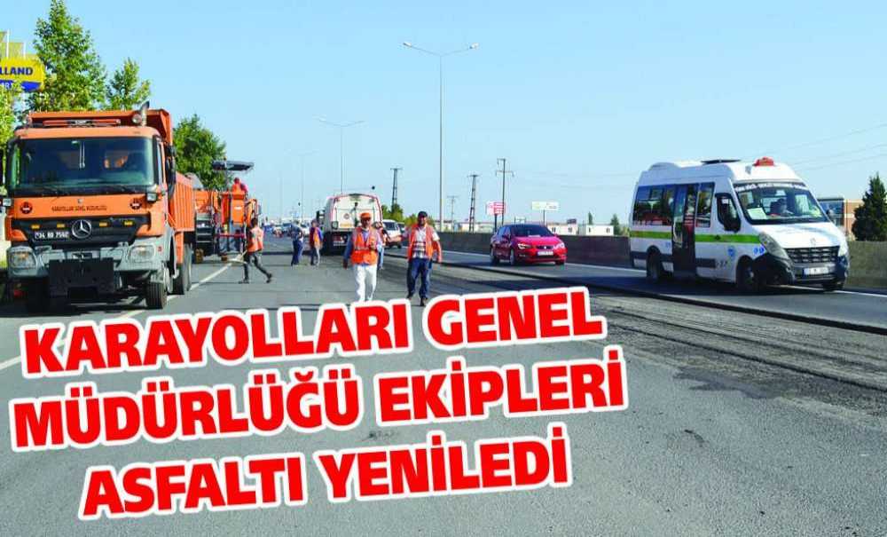 Karayolları Genel Müdürlüğü Ekipleri Asfaltı Yeniledi