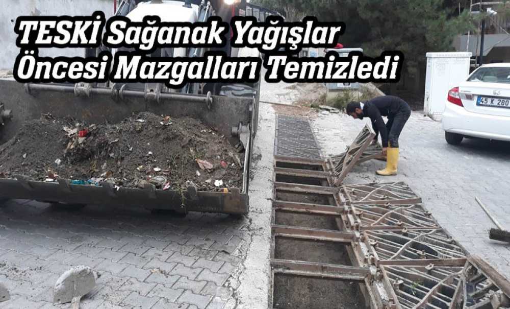 Teski̇ Sağanak Yağışlar Öncesi Mazgalları Temizledi