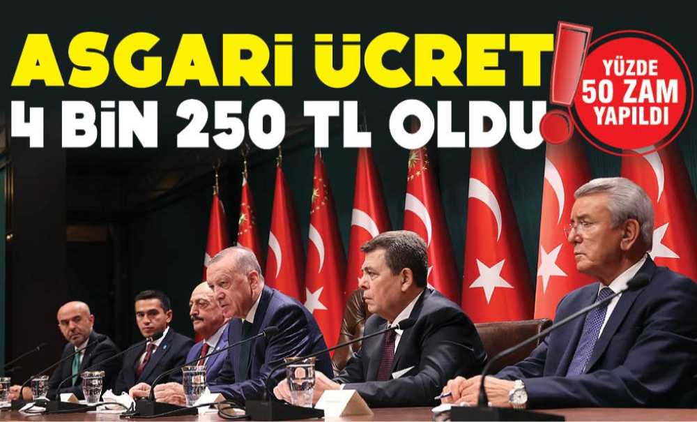 Asgari Ücret 4 Bin 250 Lira Oldu!
