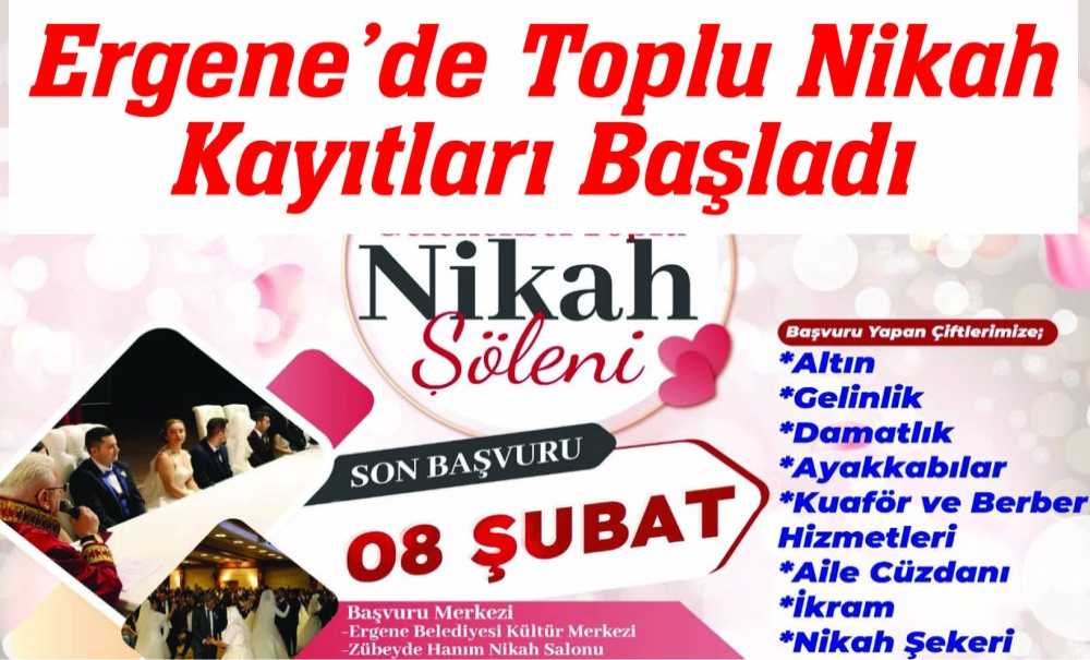 Ergene'de Toplu Nikah Kayıtları Başladı