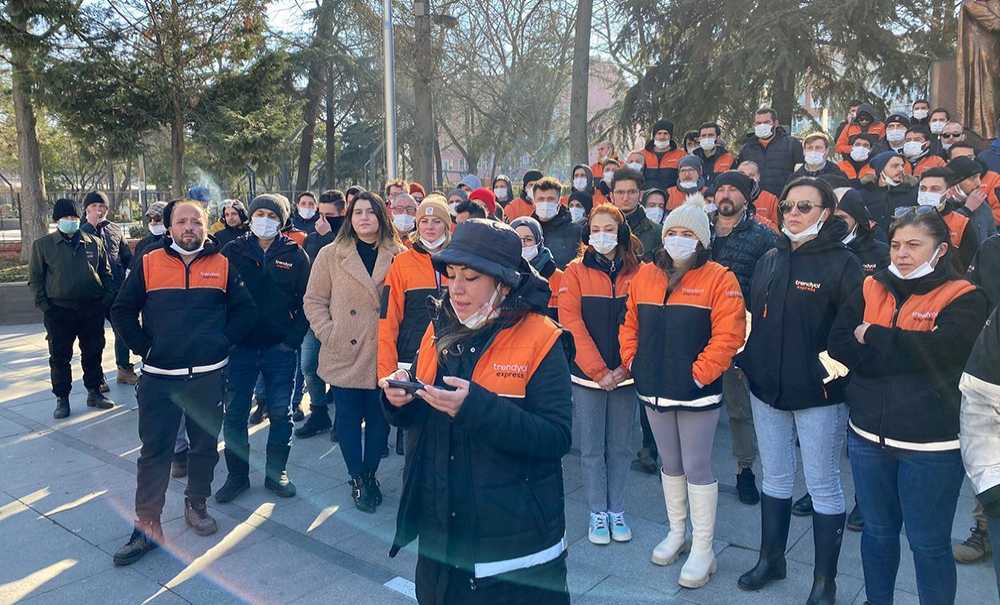 Trendyol İşçileri Çorlu'da Eylem Yaptı