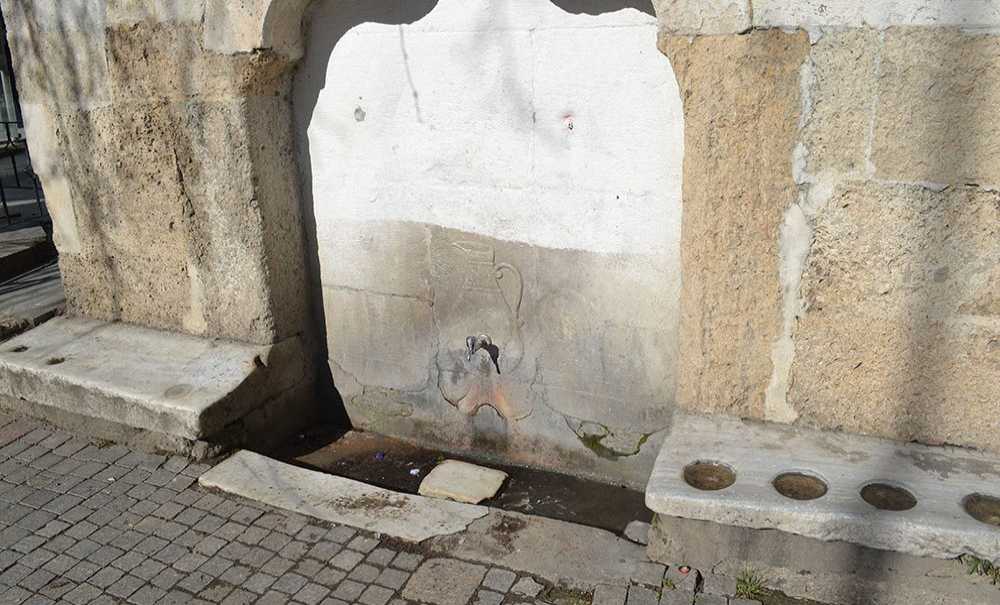 Tarihi Çeşmenin Duvarları Yosun Tuttu