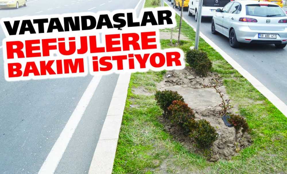 Vatandaşlar Refüjlere Bakım İstiyor