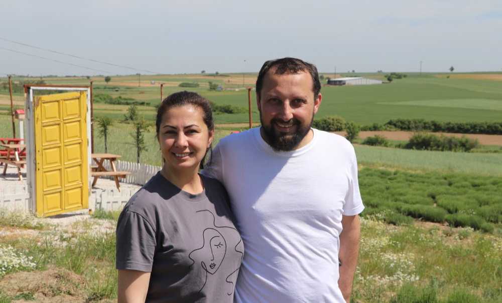 İstanbullu Çift Edirne'de Lavanta Üreticisi Oldu