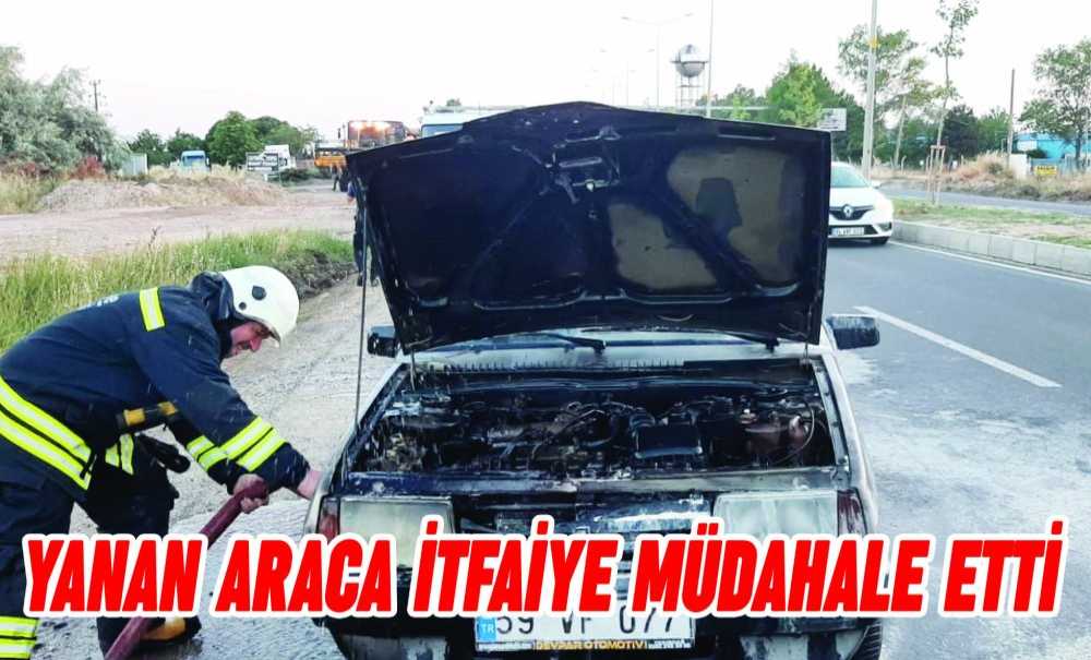 Yanan Araca İtfaiye Müdahale Etti