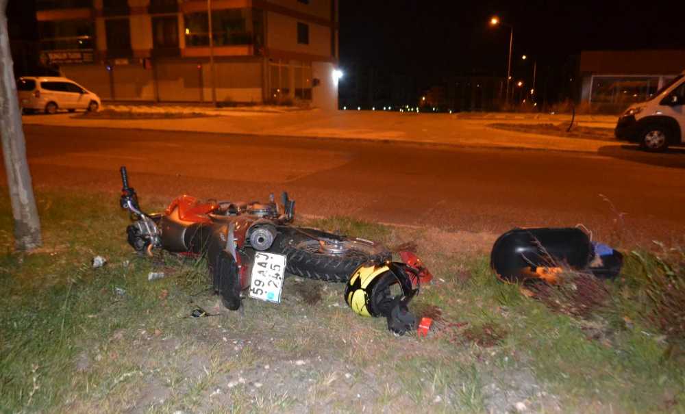 Çorlu'da Motosiklet Kazası; 1 Ölü
