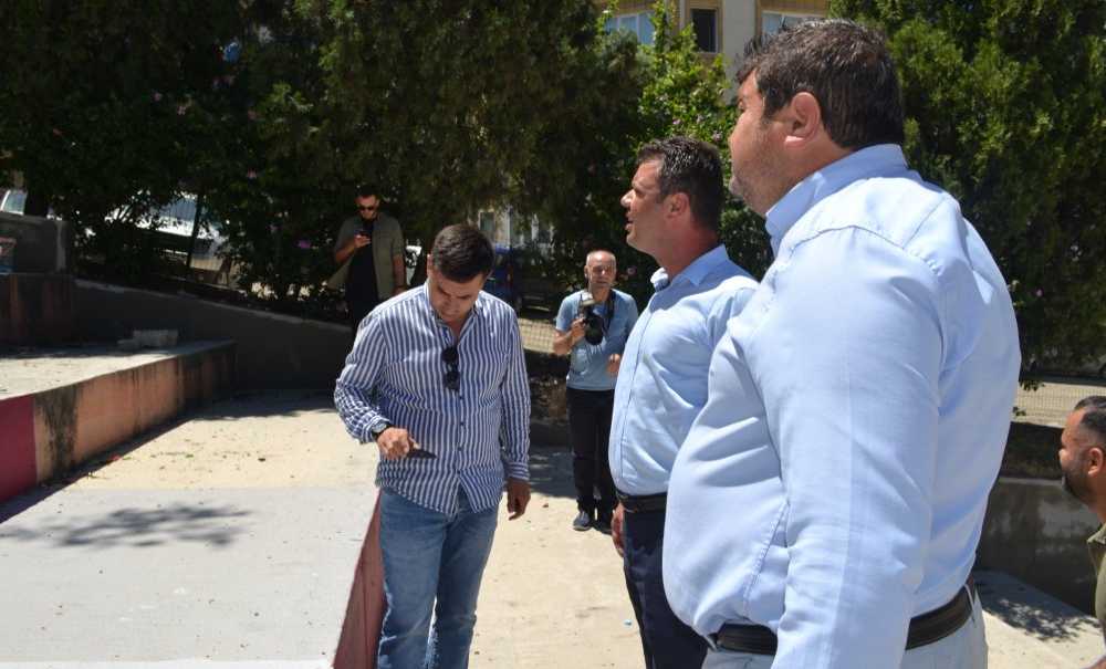 Başkan Sarıkurt Amfi Tiyatrodaki Çalışmaları İnceledi