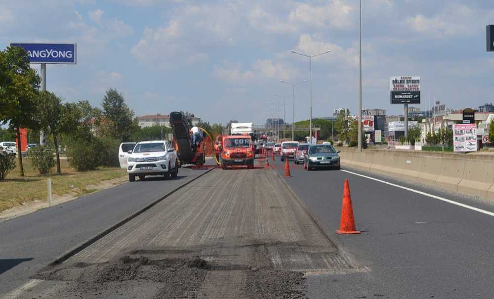 İstanbul Yolu'nda Asfalt Çalışması Yapıldı