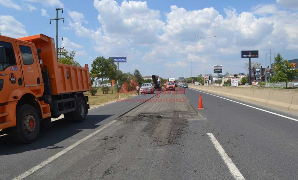 İstanbul Yolu'nda Asfalt Çalışması Yapıldı