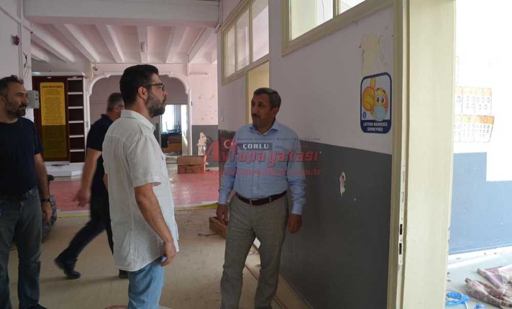 Çorlu İlkokulu'nda Güçlendirme Çalışmaları Başladı