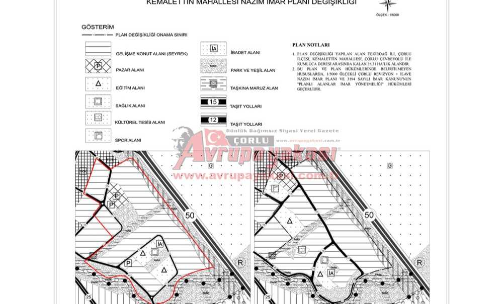 O Bölgedeki Plan Değişiklikleri Askıda