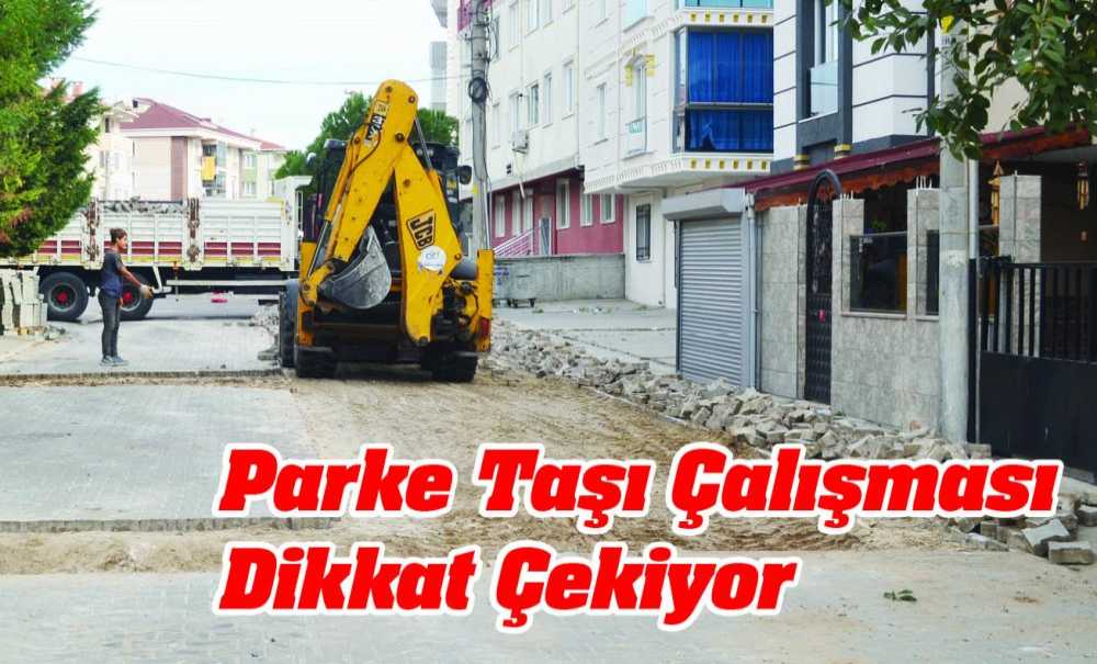 Parke Taşı Çalışması Dikkat Çekiyor