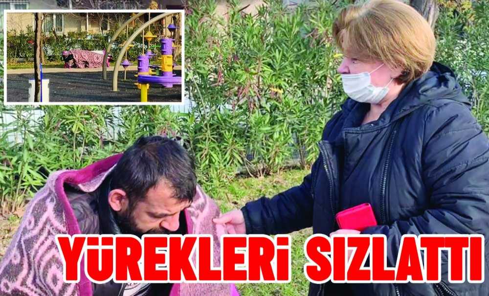 Soğukta Parkta Yatan Kişi Yürekleri Sızlattı
