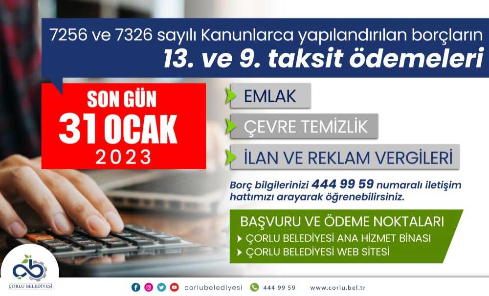 Taksit Ödemelerinde Son Gün 31 Ocak