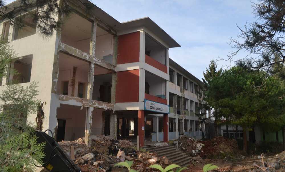 Çorlu İlkokulu Tamamen Yıkıldı