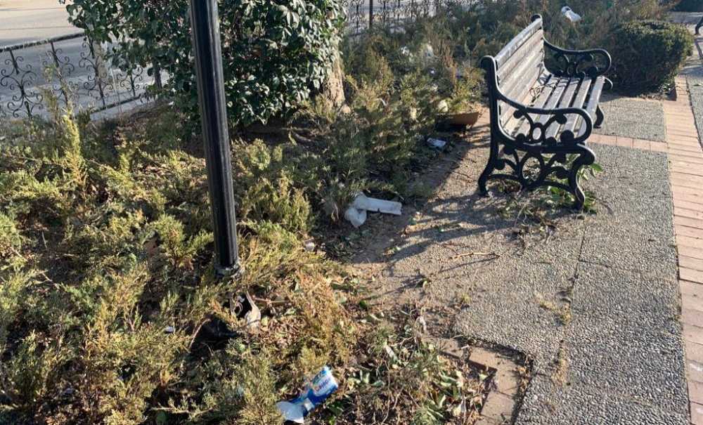 Parktaki Çöpler Ve Kuş Pislikleri Tepki Çekiyor