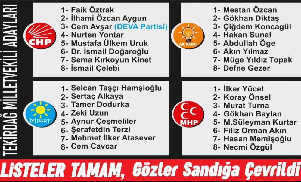 Listeler Tamam, Gözler Sandığa Çevrildi