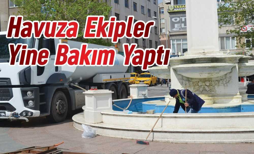 Havuza Ekipler Yine Bakım Yaptı