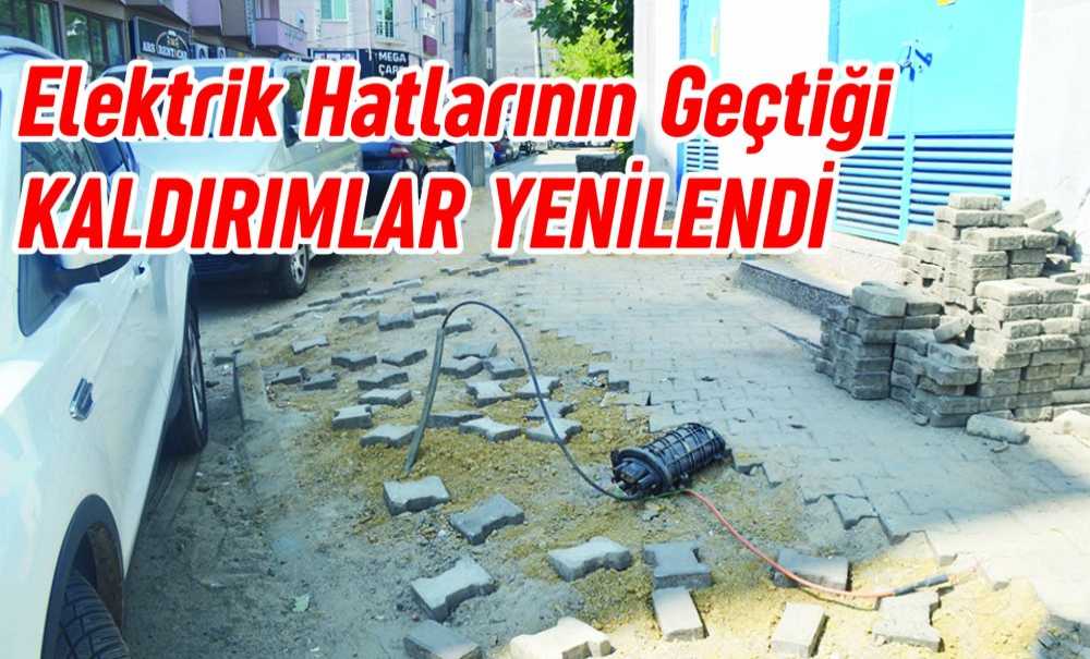 Elektrik Hatlarının Geçtiği Kaldırımlar Yenilendi