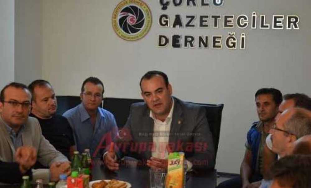 Chp Tekirdağ Milletvekili Köprülü`den Çorlu Gazeteciler Derneği`ne Ziyaret