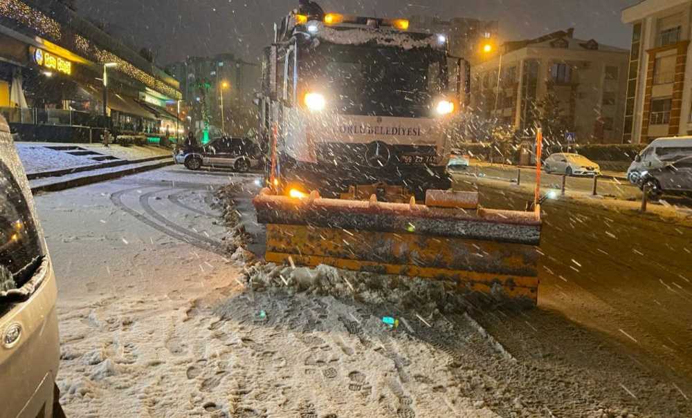 Çorlu'da Kar Yağışı Etkili Oldu