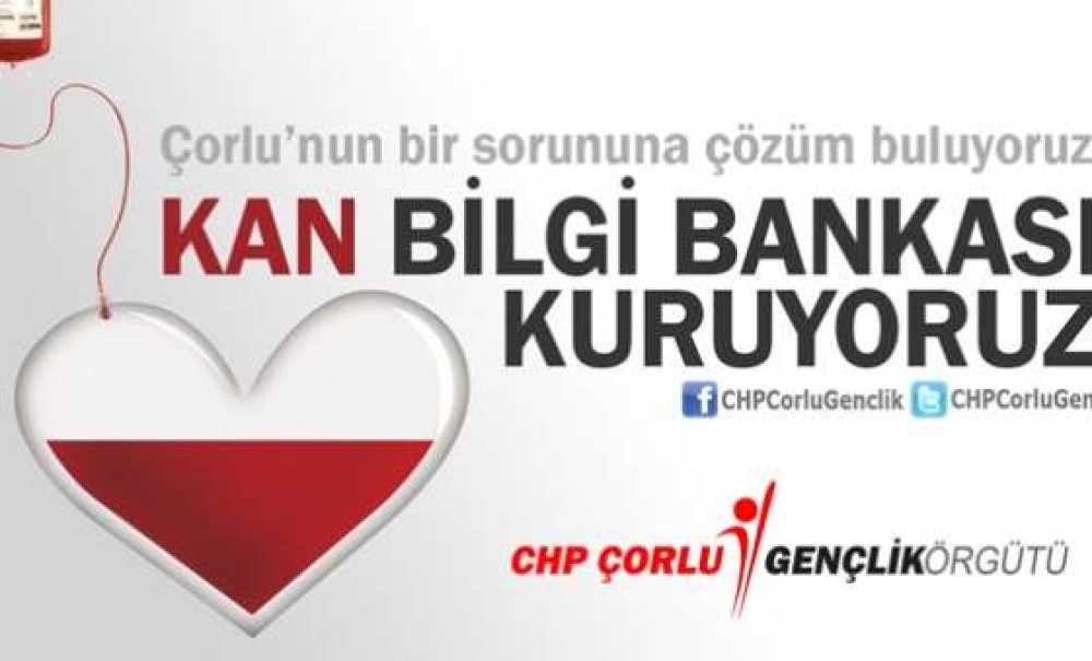 Chp'li Gençler Çorlu'ya Kan Bilgi Bankası Kuruyor